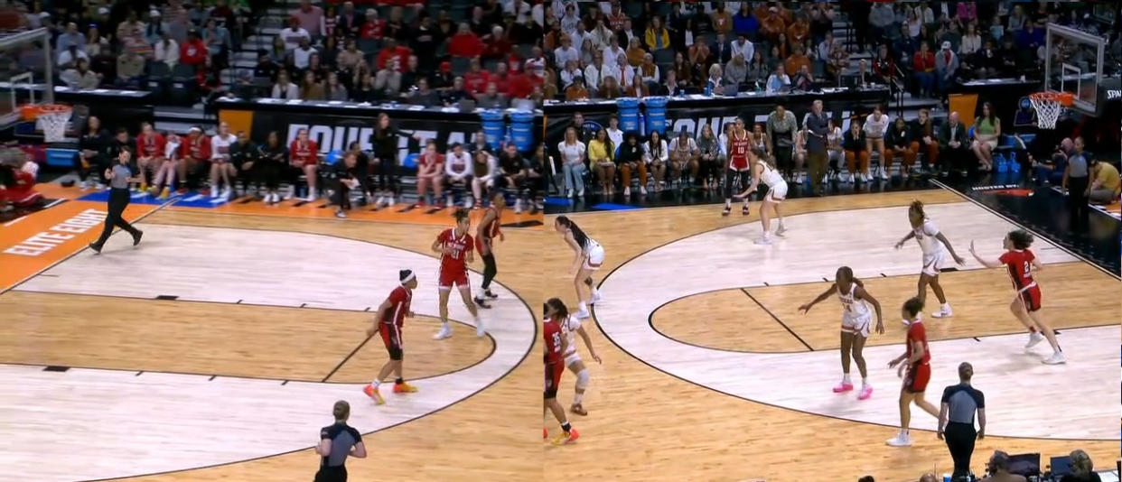 Look at the difference in the 3-point lines in Portland.