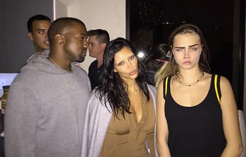 Kimye and Cara. Photo: instagram.com/kimkardashian.