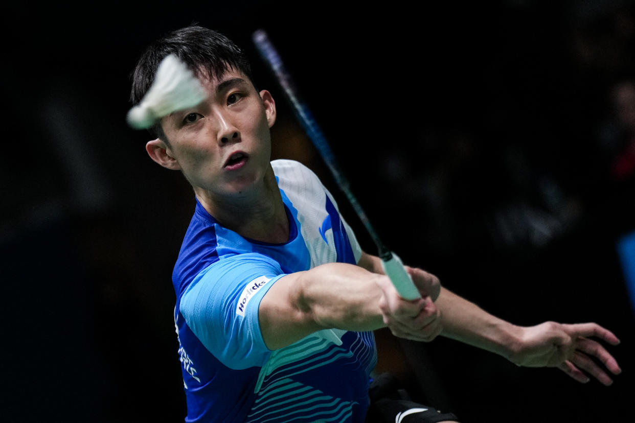 Singapore shuttler Loh Kean Yew returns a shot at the Malaysia Open.