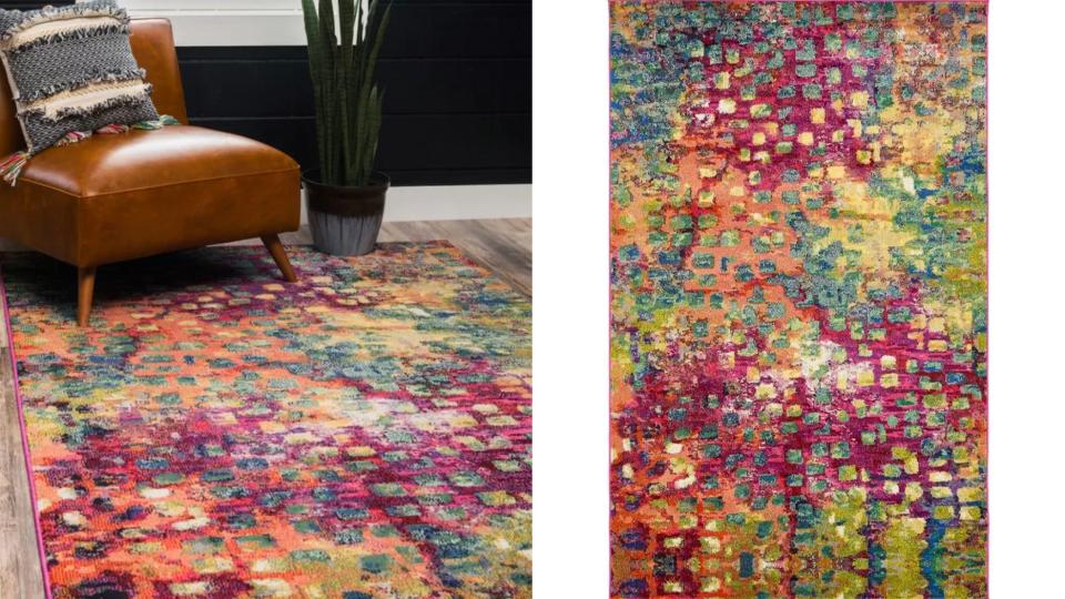 The Bungalow Rose Massaoud Multi-colored Area Rug can brighten up any room.