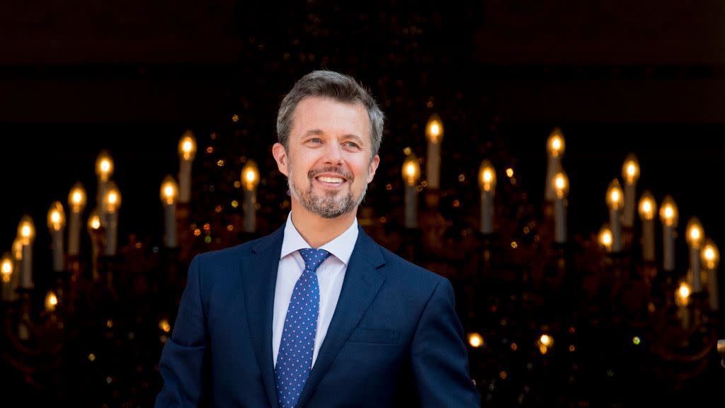 crown prince frederik of denmark receives from the palace balcony the people's homage on his 50th birthday