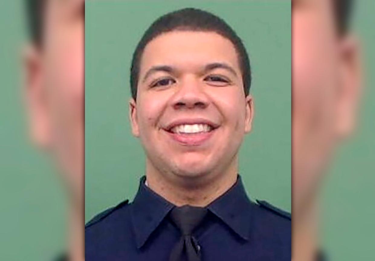 NYPD Officer Jason Rivera was killed in the line of duty in Manhattan, New York on Friday, Jan. 21, 2022.