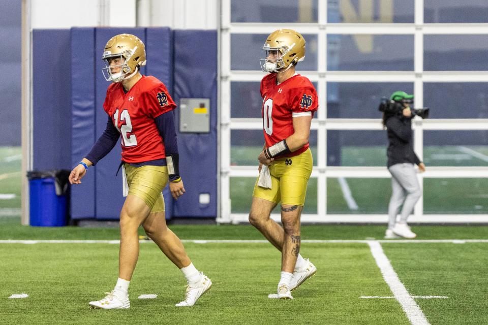 The Athletic reports that Notre Dame quarterback Tyler Buchner having a solid spring