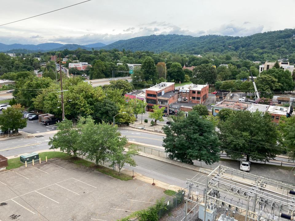Duke Energy and the city of Asheville are exploring rebuilding the Rankin Avenue substation at the corner of Rankin Avenue and Hiawassee Street, pictured here on the left. An Aug. 8, 2023 meeting hosted by Duke discussed the upcoming project with interested residents.