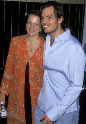 <p>Ron Galella/Ron Galella Collection/Getty </p> Timothy Olyphant and Alexis Knief during the 'Broken Hearts Club' Los Angeles Premiere.