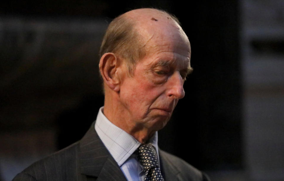 LONDON, ENGLAND - SEPTEMBER 20: Prince Edward, Duke of Kent attends a service dedicated to P. G. Wodehouse in Westminster Abbey on September 20, 2019 in London, England. (Photo by Simon Dawson - Pool/Getty Images)