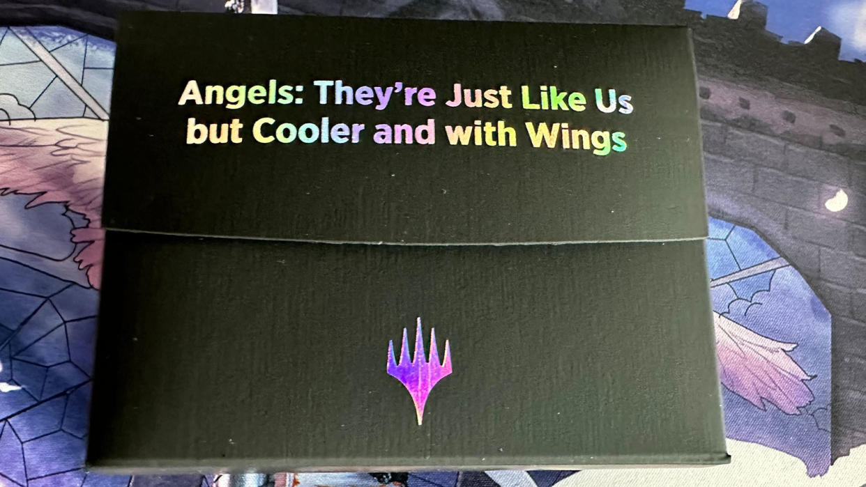 Magic: The Gathering's latest Secret Lair Commander Deck, aptly named Angels: They're Just Like Us but Cooler and with Wings. (Photo: Yahoo Gaming SEA)