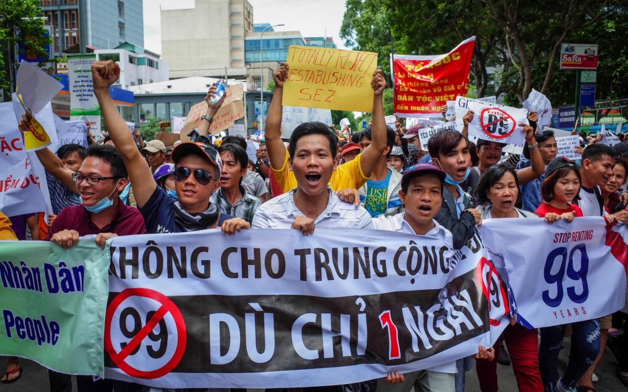 Protests erupted in Ho Chi Minh City over a proposal to set up special economic zones - AFP