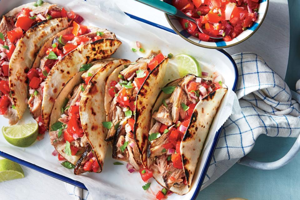 Slow-Cooker Pork Tacos with Fresh Tomato Salsa