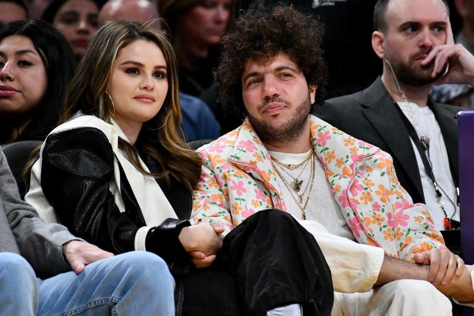 <p>Allen Berezovsky/Getty</p> Selena Gomez and Benny Blanco