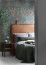 <p>Give heritage designs, such as this ‘Honeysuckle & Tulip’ wallpaper by Morris & Co a new lease of life by pairing them with future classics. We love Thornam’s leather ‘The M’ headboard (from £1,390; bythornam.com) that hangs from two hooks on the wall. </p>