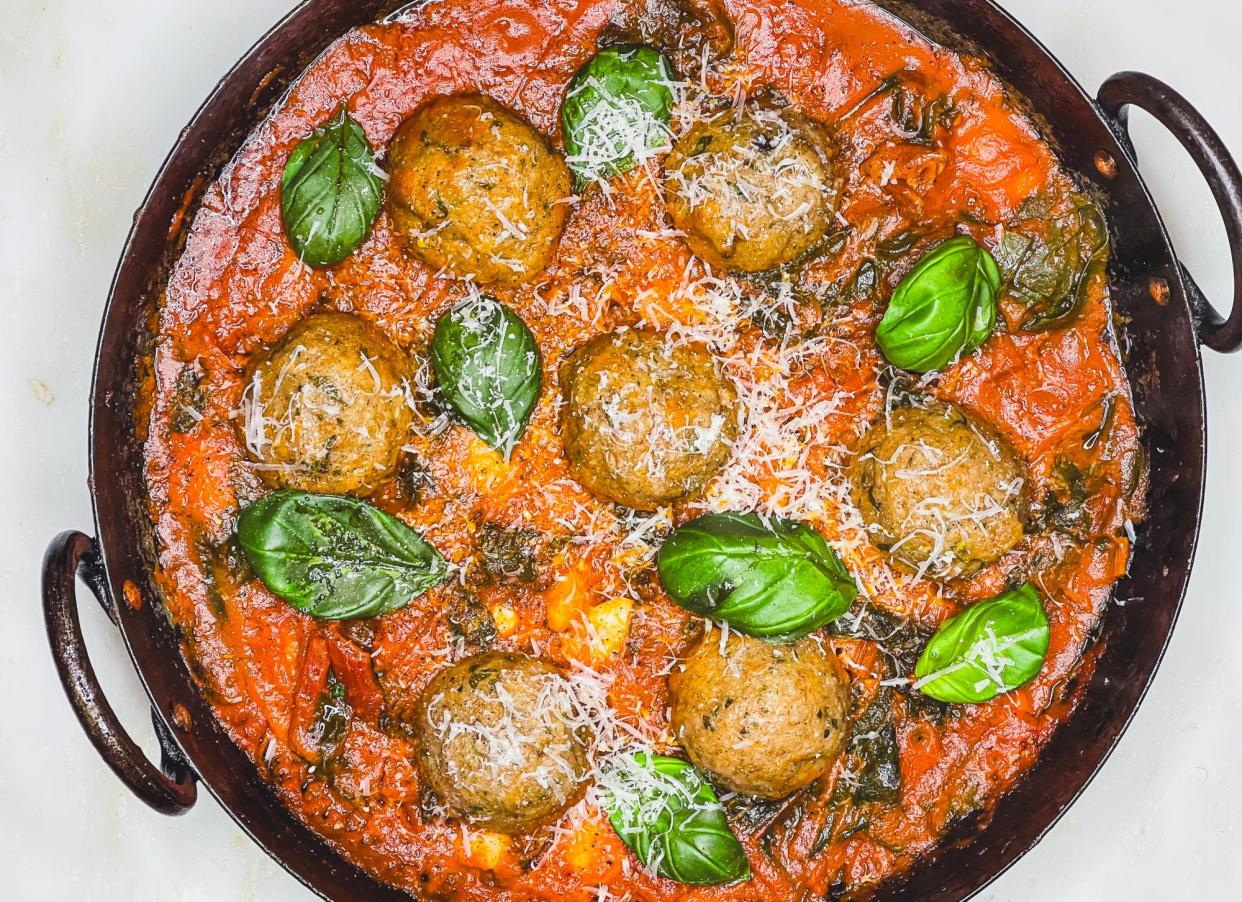 <span>Tom Hunt’s <em>polpette di pane</em>, or vegetarian ‘meatballs’.</span><span>Photograph: Tom Hunt/The Guardian</span>