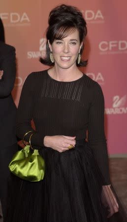 Kate Spade arrives at the Council of Fashion Designers of America awards in New York on June 2, 2003, at the New York Public Library. REUTERS/Chip East/Files