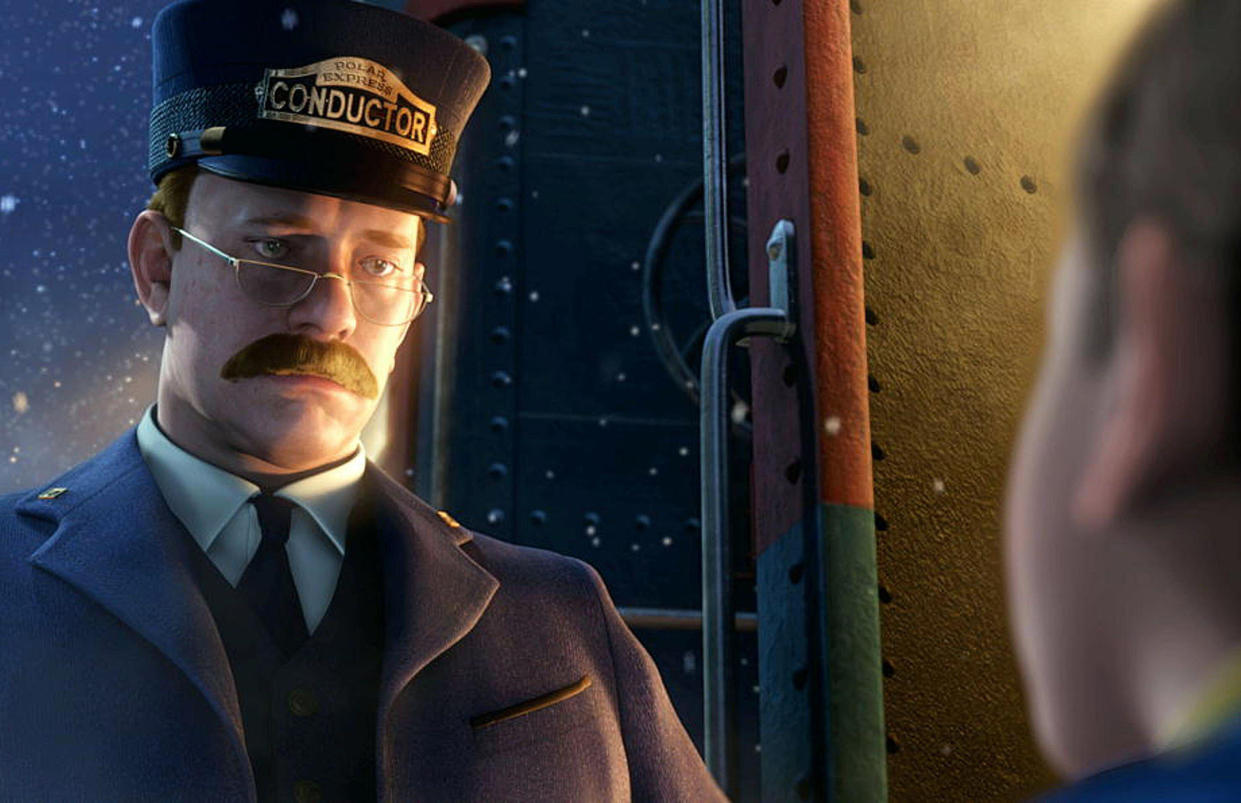 Tom Hanks, as the conductor on The Polar Express. (Alamy )