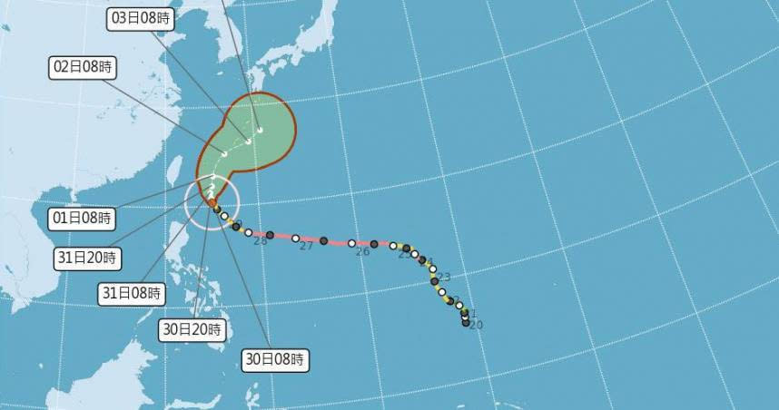 颱風外圍環流影響，氣象局發布豪大雨特報。（圖／氣象局）