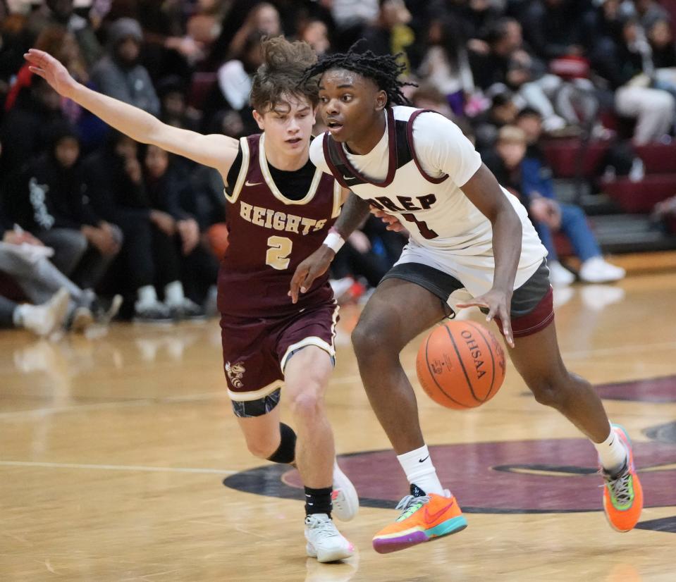 Adonus Abrams, right, is the leading scorer for Harvest Prep, which recently clinched its 11th consecutive league championship.