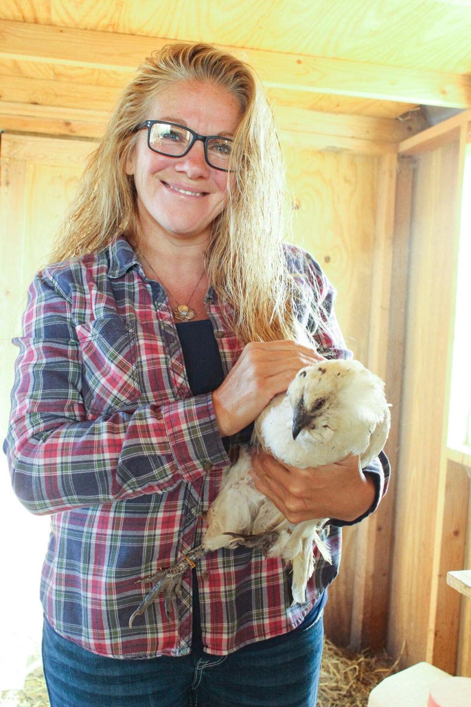 Mercer County farmer veteran Amy Hess raises several breeds of laying hens and dual-purpose chickens on her farm near Aledo.