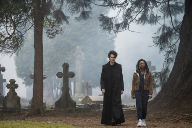 Tom Sturridge as Dream and Vanesu Samunyai as Rose Walker in "The Sandman"<p>Netflix</p>