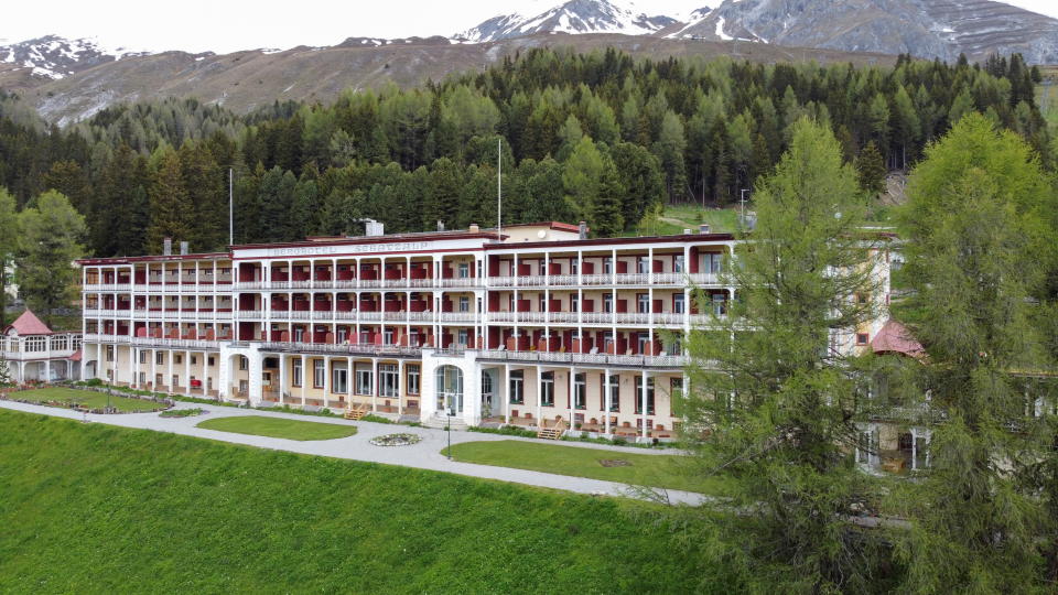 General view shows the Hotel Schatzalp a former lung sanatory in Davos