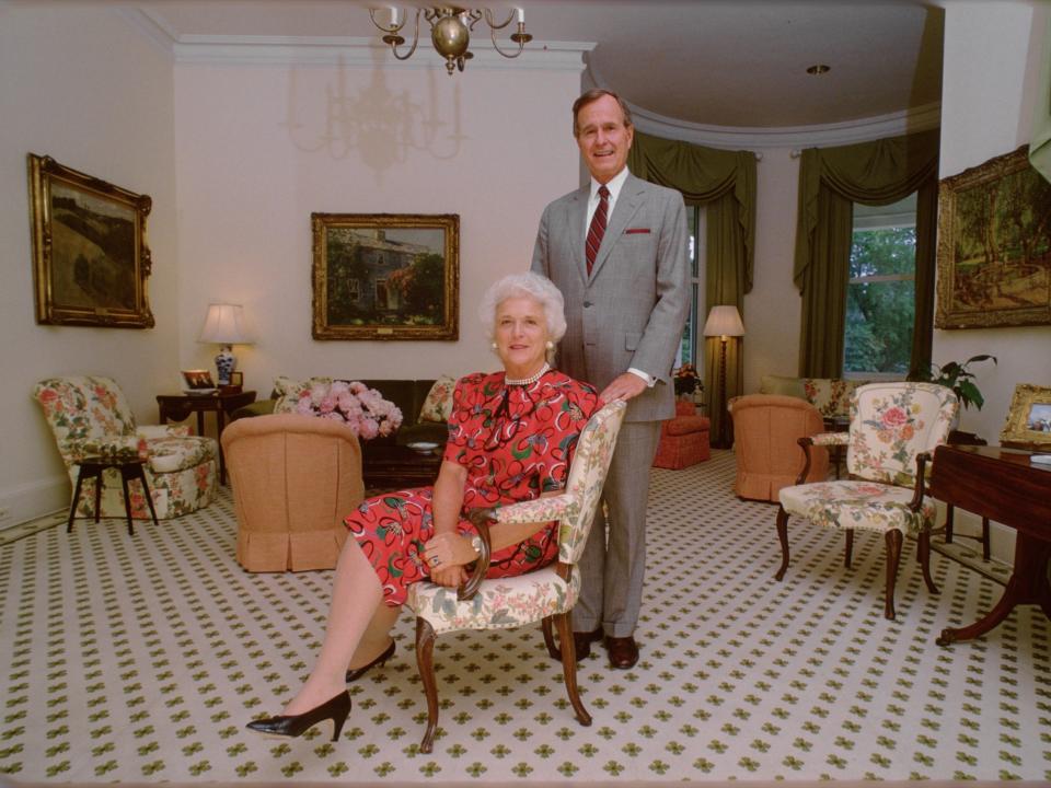 George and Barbara Bush in VP residence