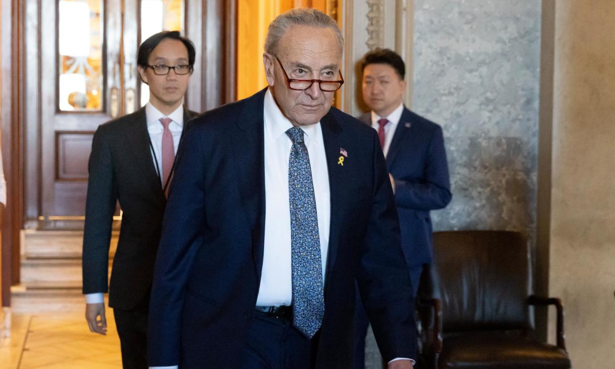 <span>The US Senate majority leader, Chuck Schumer, called for new elections in Israel.</span><span>Photograph: Michael Reynolds/EPA</span>