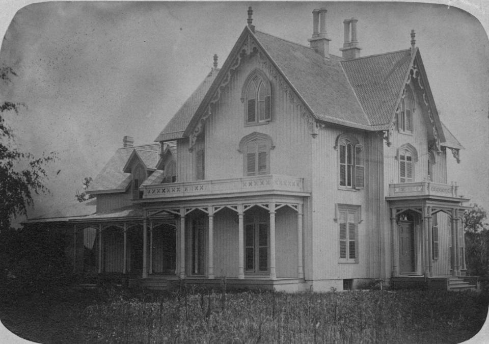 An early photographic image of the Horatio Chapin house, at the corner of Navarre and Park streets in South Bend. The Gothic Revival house was built in 1857 and still stands today. Photo provided/The History Museum