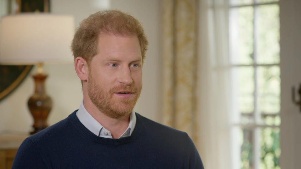 Prince Harry gives an interview to ITV's Tom Bradby ahead of the publication of his memoir, 'Spare.'