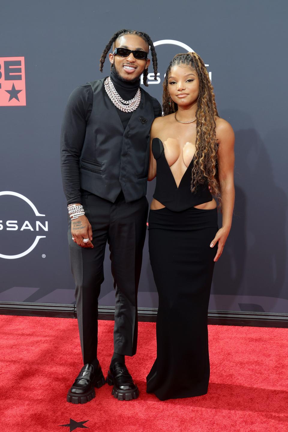 DDG and Halle Bailey attend the 2022 BET Awards at Microsoft Theater.