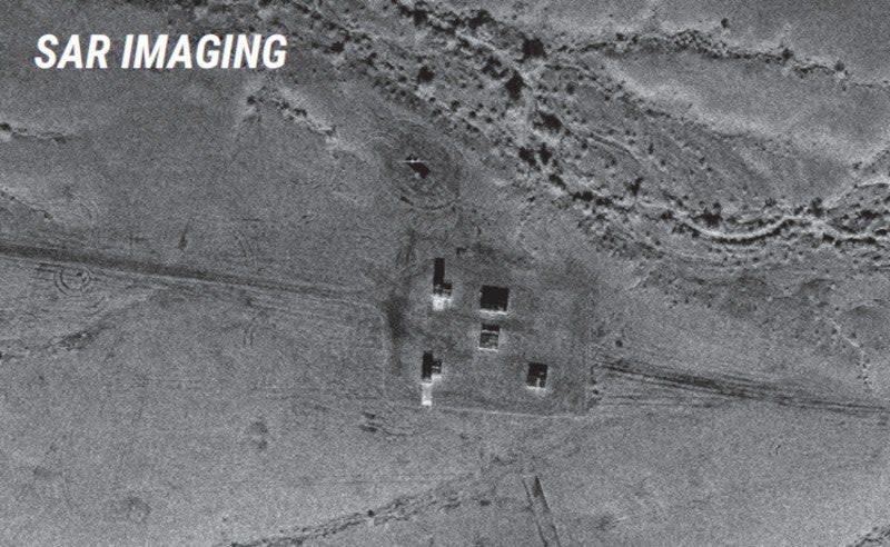 A SAR image sample from a brochure for the IMSAR NSP-5 radar. <em>IMSAR</em>