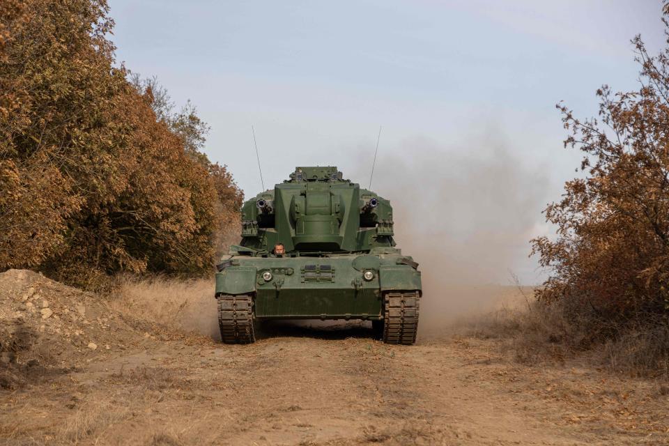 A Gepard self-propelled anti-aircraft vehicle used by Ukrainian forces to combat Russian drones (AFP via Getty Images)