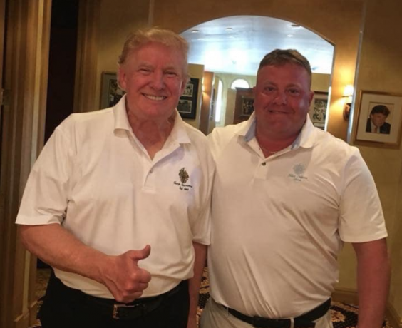 Donald Trump poses for a photograph with Robert Hyde, who has reportedly submitted documents to Congress (Twitter)