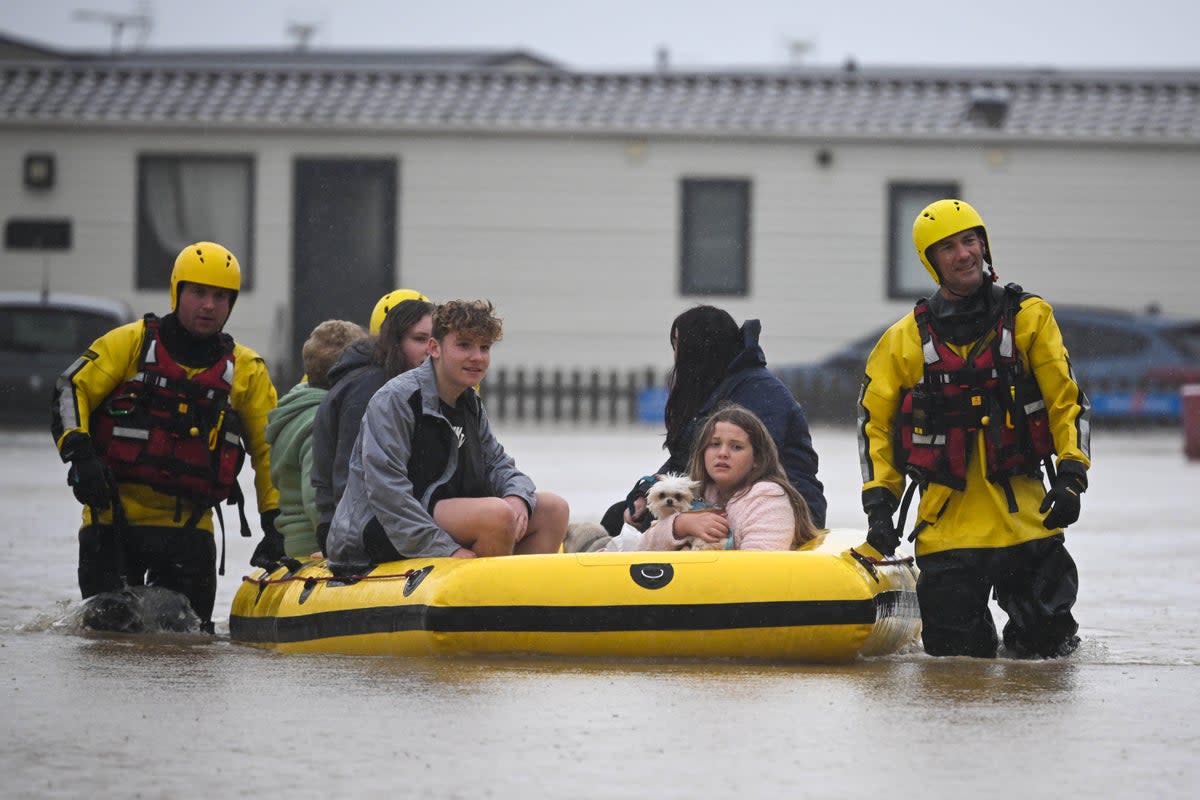 People have been rescued from their holiday chalets in Dorset (Getty)