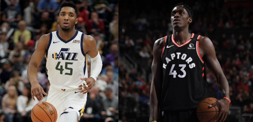 Donovan Mitchell and Pascal Siakam followed their own paths to the NBA.(Associated Press)