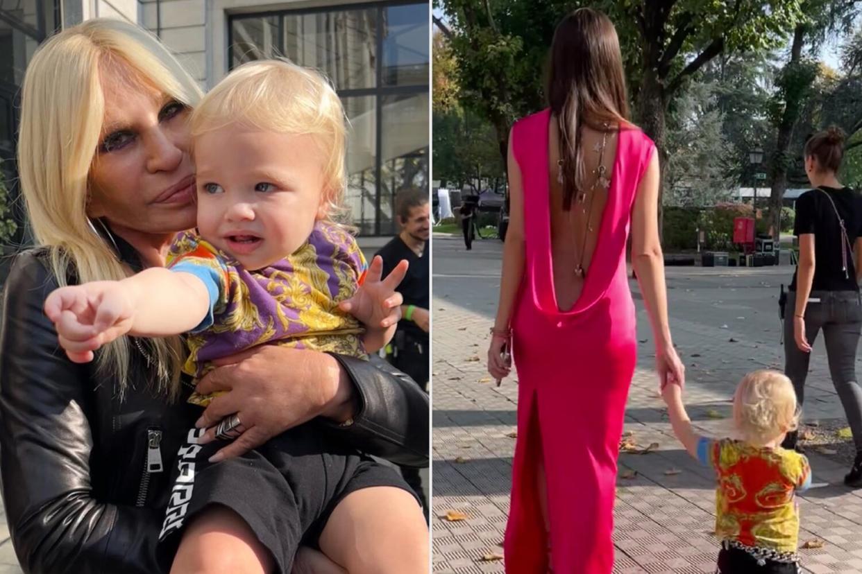 Emily Ratajkowski Shares Adorable Video of 1-Year-Old Son Sylvester Joining Her on Versace Shoot
