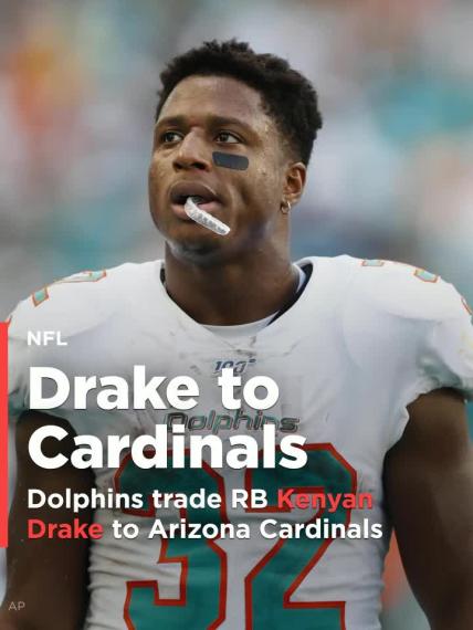 Dolphins trade RB Kenyan Drake to Cardinals