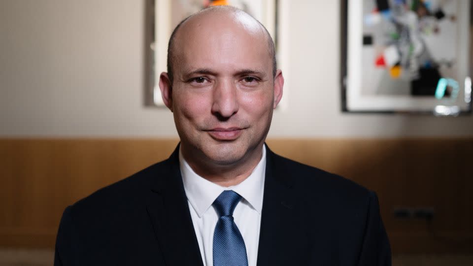 Former Israeli Prime Minister Naftali Bennett poses for a photograph during an interview with CNN, in Tel Aviv on November 10. - Alex Platt/CNN