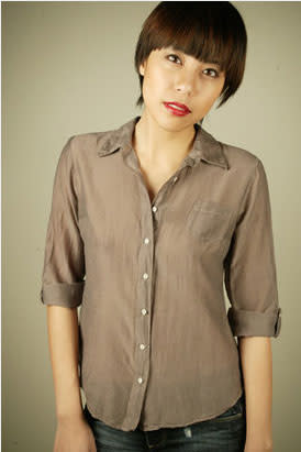 Splendid Button Down Shirt - Mud - $128.00