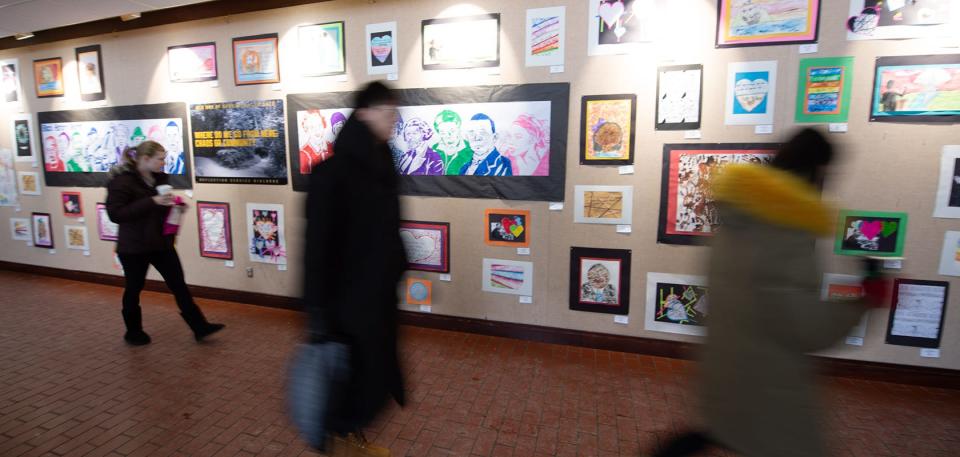 Pictured is the Wooster MLK Art Walk, which is part of the College of Wooster's annual Martin Luther King Jr. Commemorative Celebration