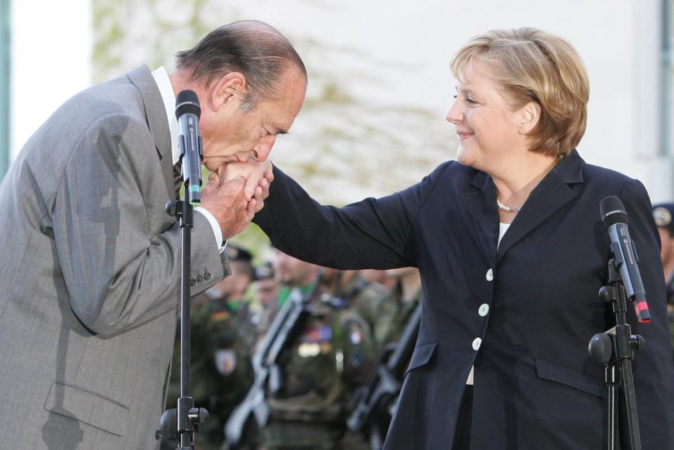 Jacques Chirac et Angela Merkel le 3 mai 2007 à Berlin - Patrick Kovarik