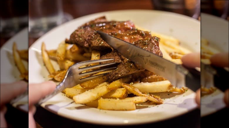 longhorn steak over fries