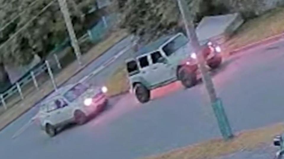 Police allege the silver Jeep sped off with the boy. Picture: 9 News