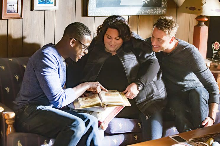 Sterling K. Brown as Randall, Chrissy Metz as Kate, Justin Hartley as Kevin (Credit: Ron Batzdorff/NBC)