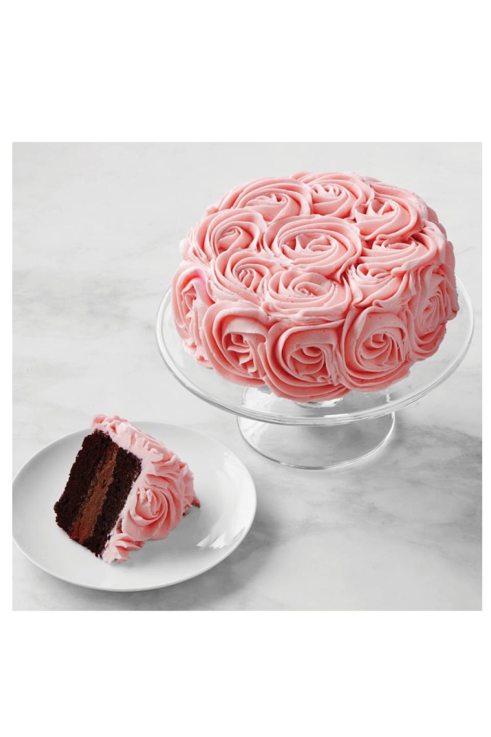 Pink Rose Two Tier Chocolate Cake