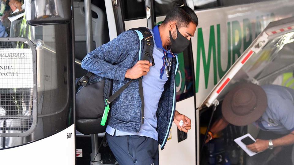 Mohammed Siraj, pictured here arriving at the Sofitel Hotel in Brisbane.