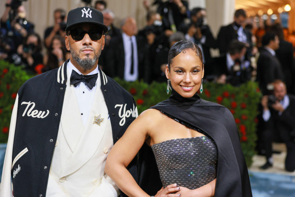 A closeup of Swizz Beatz and Alicia Keys