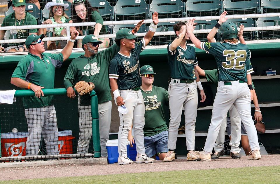 Action from a state semifinal baseball game between Island Coast and Suwannee. The games were held at Hammond Stadium in Fort Myers, May 23, 2022.