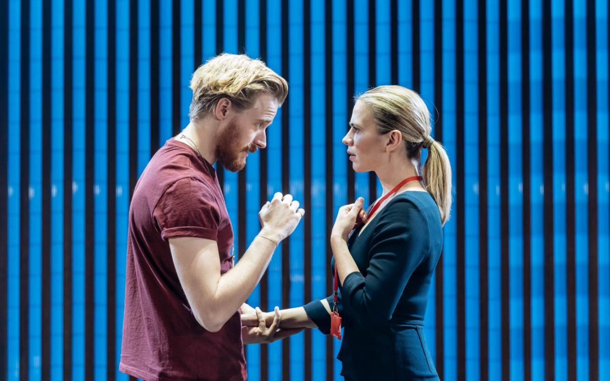 Jack Lowden (Angelo) and Hayley Atwell (Isabella) in Measure for Measure at the Donmar Warehouse - Manuel Harlan