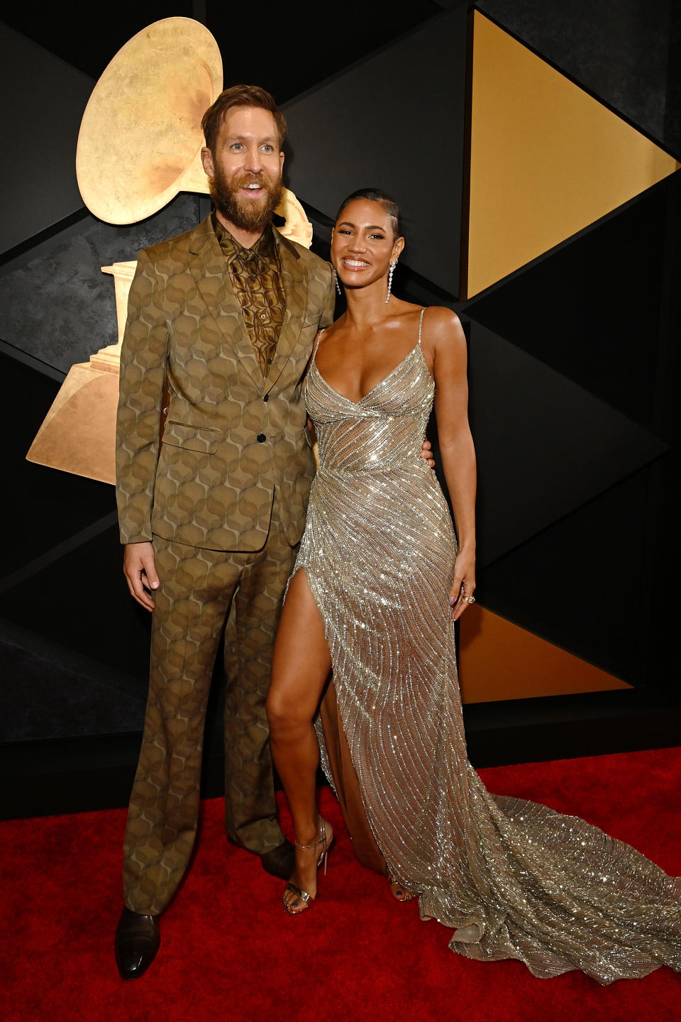 Calvin Harris and Vick Hope made their red carpet debut after getting married last year. Photo: Getty