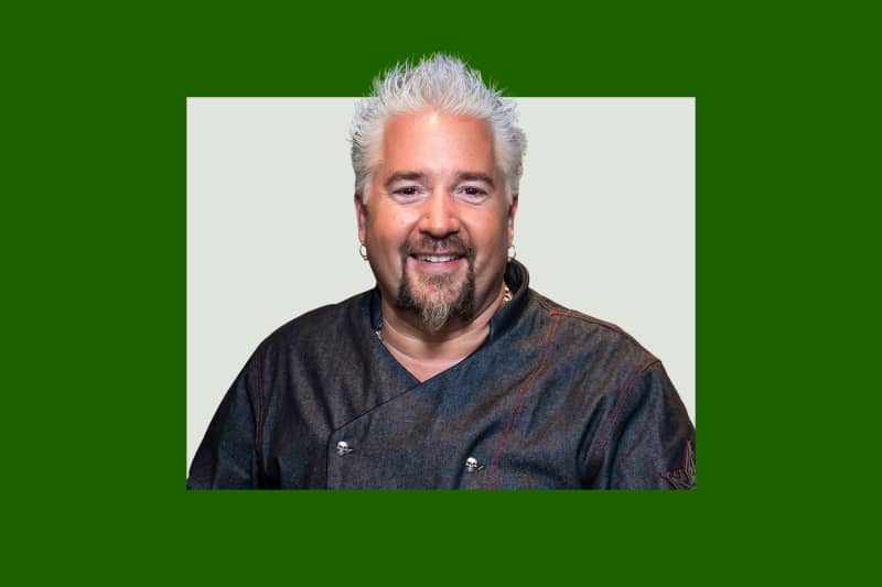 Guy Fieri on a colorful background