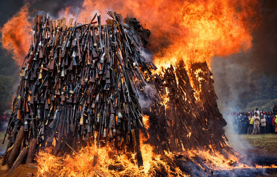 Burning weapons in Kenya